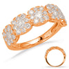 ESTATE WIDE 1.41CT DIAMOND 14KT ROSE GOLD MULTI FLOWER FILIGREE SQUARE FUN RING