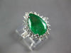 CERTIFIED LARGE 3.4CT DIAMOND & AAA EMERALD 14K WHITE GOLD ENGAGEMENT RING 27283