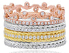 .93CT DIAMOND 14K TRI COLOR GOLD MULTI RING STACKABLE ETERNITY ANNIVERSARY RING