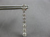 LARGE 1.0CT DIAMOND 14KT WHITE GOLD JOURNEY BEZEL BAR SCREWBACK HANGING EARRINGS