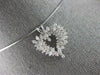 ESTATE 1.0CT DIAMOND 14KT WHITE GOLD 3D CLASSIC HEART LOVE FLOATING PENDANT