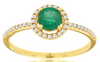 .59CT DIAMOND & AAA EMERALD 14KT YELLOW GOLD 3D ROUND HALO FRIENDSHIP LOVE RING