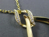 ESTATE LARGE .07CT DIAMOND 18KT YELLOW GOLD TEAR DROP INFINITY FLOATING PENDANT