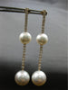 EXTRA LARGE & LONG 1.81CT DIAMOND & AAA SOUTH SEA PEARL 18KT ROSE GOLD EARRINGS