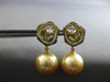 3.22CT WHITE & FANCY YELLOW DIAMOND & MULTI GEM & PEARL 18K YELLOW GOLD EARRINGS
