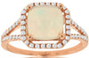 1.7CT DIAMOND & AAA OPAL 14K ROSE GOLD 3D CUSHION & ROUND HALO OCTAGON FUN RING