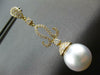 LARGE 1.04CT DIAMOND & AAA SOUTH SEA PEARL 18KT YELLOW GOLD 3D HANGING EARRINGS