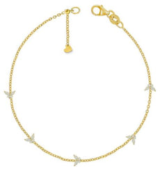 .51CT DIAMOND 14K YELLOW GOLD 3D ROUND & MARQUISE BY THE YARD BUTTERFLY BRACELET