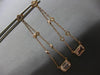 ESTATE 1.38CT DIAMOND & AAA MORAGNITE 14KT ROSE GOLD CHANDELIER HANGING EARRINGS