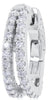 ESTATE 1.3CT DIAMOND 14KT WHITE GOLD CLASSIC 2 ROW HUGGIE HOOP HANGING EARRINGS