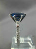 LARGE 4.45CT DIAMOND & AAA SAPPHIRE 14K WHITE GOLD 3D OVAL ENGAGEMENT RING 27262