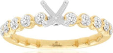 .50CT DIAMOND 14KT YELLOW GOLD 3D ROUND SEMI ETERNITY SEMI MOUNT ENGAGEMENT RING