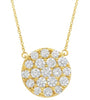 ESTATE 2.07CT DIAMOND 14KT YELLOW GOLD CLASSIC ROUND PAVE CIRCULAR LOVE NECKLACE