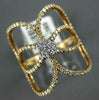 ESTATE LARGE .60CT DIAMOND 18KT WHITE & ROSE GOLD 3D FLOWER LOVE KNOT FUN RING