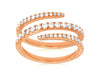 ESTATE .65CT DIAMOND 14KT ROSE GOLD 3D CLASSIC 3 ROW CRISS CROSS SNAKE FUN RING