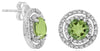 2.73CT DIAMOND & AAA GREEN AMETHYST 14K WHITE GOLD ROUND SOLITAIRE STUD EARRINGS