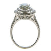CERTIFIED LARGE 4CT WHITE & FANCY GREEN DIAMOND 18KT WHITE GOLD ENGAGEMENT RING