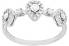 .35CT DIAMOND 14KT WHITE GOLD ROUND PEAR SHAPE PAST PRESENT FUTURE FUN LOVE RING