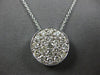 ESTATE 1.11CT DIAMOND 14KT WHITE GOLD ROUND PAVE CIRCULAR FLOATING LOVE PENDANT