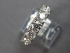 WIDE 1.47CT DIAMOND 14K WHITE GOLD 3D ROUND 5 STONE COMFORT FIT ANNIVERSARY RING
