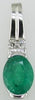1.25CT DIAMOND & AAA EMERALD 14KT WHITE GOLD 3D OVAL SEMI BEZEL FLOATING PENDANT