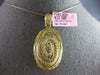 ESTATE LARGE .45CT DIAMOND 18KT YELLOW GOLD 3D OVAL HANDCRAFTED FLOATING PENDANT