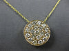 1.11CT DIAMOND 14KT YELLOW GOLD 3D CLASSIC PAVE CIRCULAR LOVE FLOATING PENDANT