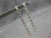 ESTATE 1.05CT DIAMOND 18K WHITE GOLD ROUND 2 ROW CHANDELIER FUN HANGING EARRINGS
