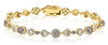 1.66CT DIAMOND 14K YELLOW GOLD CLUSTER 3D MULTI FLOWER LOVE KNOT TENNIS BRACELET