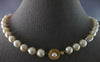 ESTATE LONG AAA PEARL 14KT YELLOW GOLD 3D CLASSIC FLOWER LOVE NECKLACE #27558