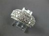 WIDE 1.75CT DIAMOND 18KT WHITE GOLD 3D ROUND MULTI ROW CLASSIC ANNIVERSARY RING