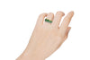 .31CT DIAMOND & GREEN ENAMEL 18KT TWO TONE GOLD A INITAL ETOILE ANNIVERSARY RING