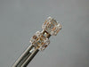 ESTATE .50CT DIAMOND 18K ROSE GOLD ROUND & BAGUETTE CLUSTER SQUARE STUD EARRINGS