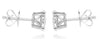 ESTATE .86CT DIAMOND 14KT WHITE GOLD SOLITAIRE CLASSIC HALO FLOWER STUD EARRINGS