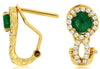 1.24CT DIAMOND & AAA EMERALD 14KT YELLOW GOLD 3D INFINITY HALO CLIP ON EARRINGS