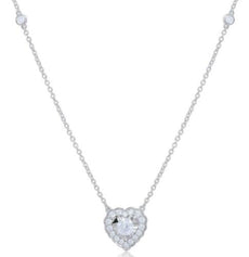 .30CT DIAMOND 14KT WHITE GOLD 3D ROUND & HEART SHAPE BY THE YARD LOVE NECKLACE