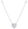 .30CT DIAMOND 14KT WHITE GOLD 3D ROUND & HEART SHAPE BY THE YARD LOVE NECKLACE