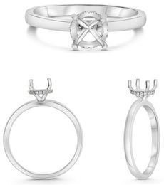 .22CT DIAMOND 14KT WHITE GOLD ROUND 4 PRONG SOLITAIRE SEMI MOUNT ENGAGMENT RING