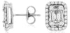 .60CT DIAMOND 14KT WHITE GOLD ROUND & BAGUETTE CLUSTER SQUARE HALO STUD EARRINGS