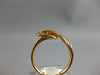 ESTATE .16CT DIAMOND 18KT ROSE GOLD 3D CLASSIC DOUBLE LEAF FUN RING