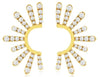 ESTATE .50CT DIAMOND 14KT YELLOW GOLD ROUND 3D SEMI FLOWER SUNBURST FUN EARRINGS