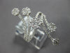 ESTATE LARGE 1.15CT DIAMOND 18K WHITE GOLD MULTI ROW FLOWER CRISS CROSS FUN RING