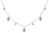 ESTATE .21CT DIAMOND 14KT WHITE GOLD 3D PAVE TEAR DROP BY THE YARD LOVE NECKLACE