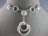 LARGE .48CT DIAMOND 14K WHITE GOLD 3D MATTE & SHINY MULTI CIRCULAR LOVE NECKLACE