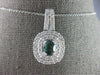 LARGE 2.65CT DIAMOND & AAA GREEN TOURMALINE 14KT WHITE GOLD OVAL & ROUND PENDANT
