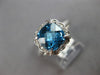 2.54CT DIAMOND & AAA BLUE TOPAZ 14KT WHITE GOLD CUSHION & ROUND FRIENDSHIP RING