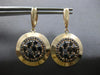 ANTIQUE LARGE 1.90CT AAA ONYX 14K ROSE GOLD 3D LEVERBACK HANGING EARRINGS #27935