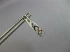 .95CT DIAMOND 14KT WHITE GOLD 3D ROUND 2 ROW OVAL HUGGIE HOOP HANGING EARRINGS