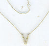 ESTATE .06CT DIAMOND 18KT YELLOW GOLD 3D CLASSIC V INITIAL NECKLACE
