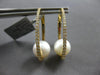 LARGE .55CT DIAMOND & AAA SOUTH SEA PEARL 18KT YELLOW GOLD HOOP HANGING EARRINGS